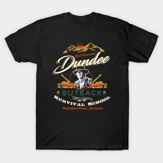 Crocodile Dundee Outback Survival School T-Shirt by Alema Art